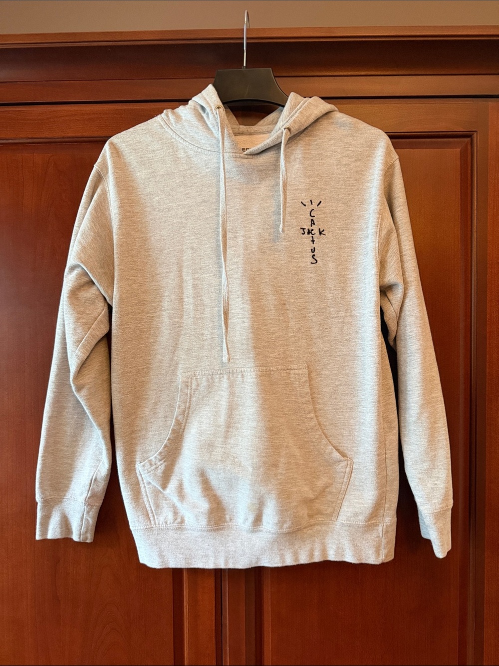 Cactus Jack Light Gray Graphic Hoodie Sweatshirt - Style